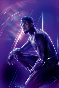 Black Panther In Avengers Infinity War 8k Poster (480x800) Resolution Wallpaper