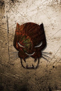 Black Panther Logo (320x568) Resolution Wallpaper