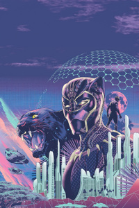 Black Panther Poster 4k (320x480) Resolution Wallpaper