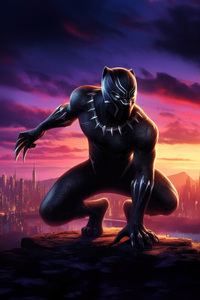 Black Panther Silent Vigil (1080x2160) Resolution Wallpaper