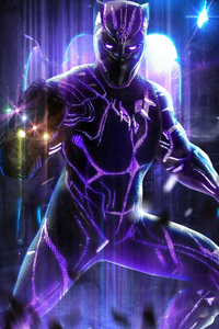 Black Panther With Infinity Gauntlet (480x800) Resolution Wallpaper