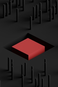 Black Red Square Inside Tunnel (480x800) Resolution Wallpaper