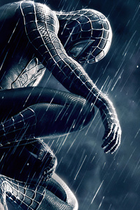 Black Spider Man 4k (640x1136) Resolution Wallpaper