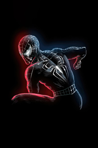 Black Spider Man Artwork 5k (1125x2436) Resolution Wallpaper