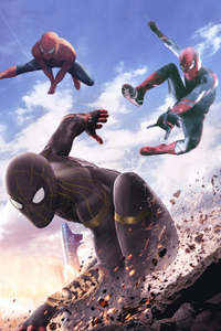 Black Spiderman 2023 (320x480) Resolution Wallpaper