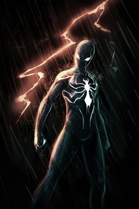Black Spiderman In Dark 4k