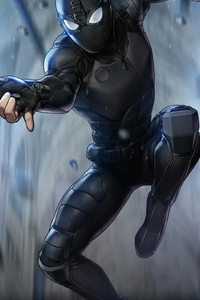 Black Suit Spider (1080x2160) Resolution Wallpaper
