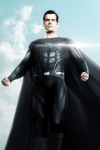 Black Superman Henry Cavill (640x960) Resolution Wallpaper