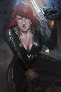 Black Widow Art (1080x2160) Resolution Wallpaper