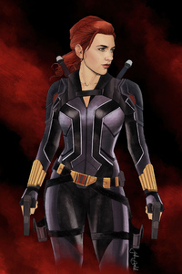 Black Widow Artwork 4k 2020 (640x1136) Resolution Wallpaper