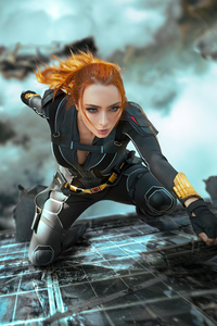 Black Widow Cosplay 2021 4k (640x960) Resolution Wallpaper