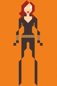 Black Widow Pixel Art 5k (640x960) Resolution Wallpaper
