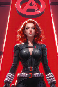 Black Widow Red In Her Ledger (1080x2160) Resolution Wallpaper