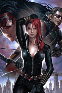 Black Widow Team (1080x2280) Resolution Wallpaper