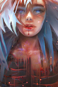 Bloody Girl (1080x2280) Resolution Wallpaper