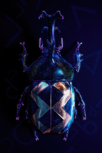 Blue Beetle Bug (640x960) Resolution Wallpaper