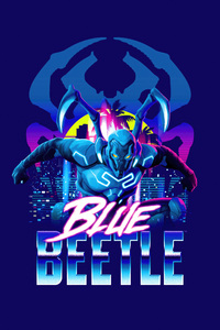 800x1280 Blue Beetle Illustration 8k