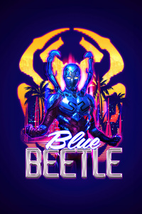 1440x2960 Blue Beetle Illustration