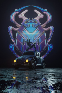 1125x2436 Blue Beetle Movie Poster 5k