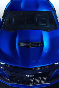 Blue Chevrolet Camaro 4k (1080x2160) Resolution Wallpaper