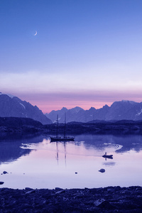 Blue Evening At Lake (1080x2160) Resolution Wallpaper