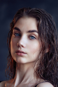 Blue Eyes Girl Portrait 5k (640x960) Resolution Wallpaper