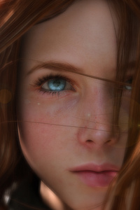 Blue Eyes Redhead Women Artwork