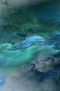 Blue Green Clouds (1125x2436) Resolution Wallpaper
