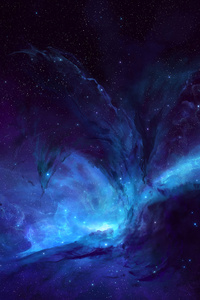 320x568 Blue Milky Way Galaxy 4k