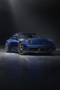 Blue Porsche 911 2018 Front 5k (640x960) Resolution Wallpaper
