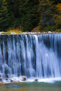 Blue Silk Waters In The Evergreen Valley (1080x2400) Resolution Wallpaper