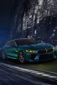 Bmw Concept M8 Gran Coupe Front View 4k (1125x2436) Resolution Wallpaper