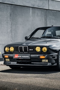 BMW M3 E30 3 Series Black Coupe (240x400) Resolution Wallpaper