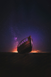Boat Galaxy (1440x2560) Resolution Wallpaper
