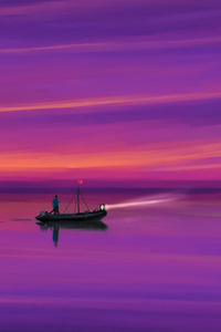 Boating To Lighthouse (240x320) Resolution Wallpaper