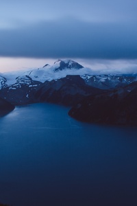 Body Of Water Mountains 5k (480x854) Resolution Wallpaper