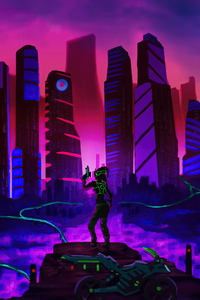 Bounty Hunter In Carbon City 4k (320x480) Resolution Wallpaper