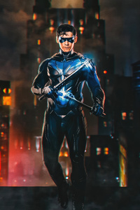 Brenton Thwaites As Nightwing In Titans (320x480) Resolution Wallpaper