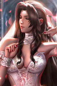 Bride Aerith Final Fantasy Artwork 4k