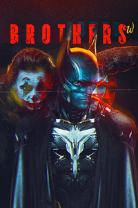 Brothers With Joker And Batman 5k (800x1280) Resolution Wallpaper