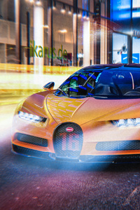 Bugatti In Streets (320x568) Resolution Wallpaper