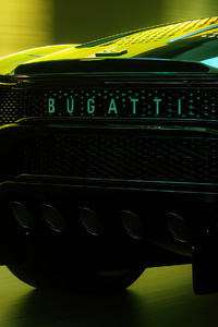 720x1280 Bugatti Voiture Noire Rear 4k