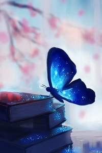 Butterfly Colorful Glowing Fantasy Artwork Books 5k