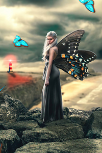 Butterfly Queen Fairy 5k (240x400) Resolution Wallpaper