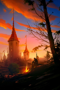 By The Castle 4k (480x854) Resolution Wallpaper