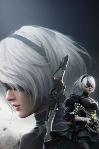 Call Of Duty Mobile X Nier Automata (800x1280) Resolution Wallpaper