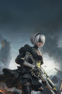 Call Of Duty Mobile X Nier Automata Game (800x1280) Resolution Wallpaper