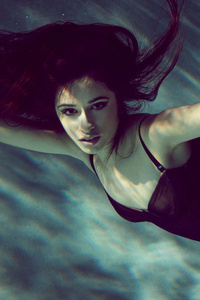 Camila Cabello Black Dress Underwater (1125x2436) Resolution Wallpaper