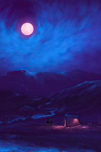 Camp Night (1440x2560) Resolution Wallpaper
