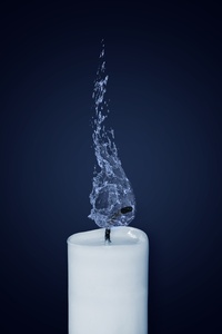 240x320 Candle Water Flame Illustration